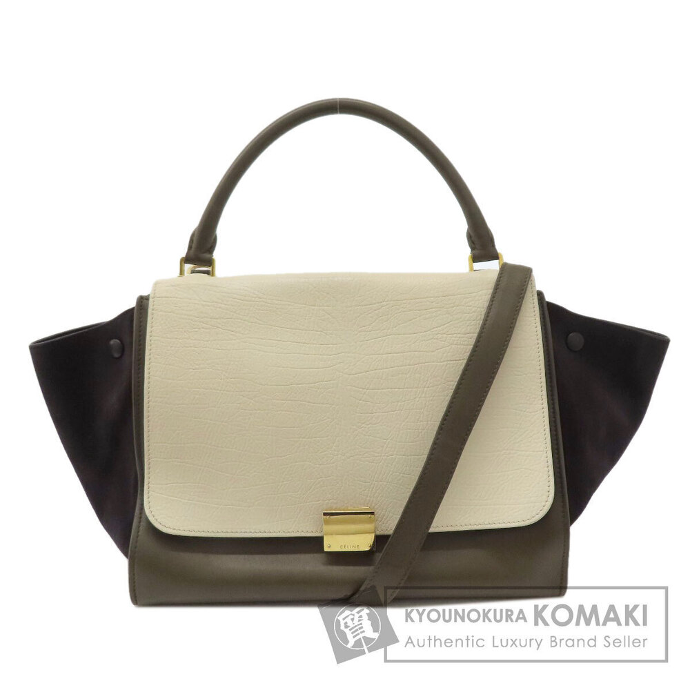 Celine Trapeze Tote Bag Leather Suede